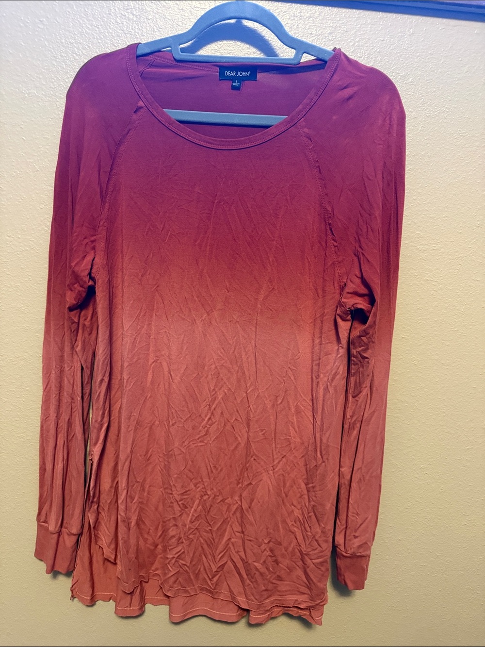 Dear John Women's Long Sleeve Crewneck Top - Rust